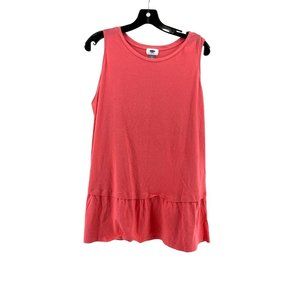 Old Navy Women's Plus Orange Ruffled Hem Sleeveless Tunic Top Shirt Size 2X